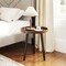 Compact Wooden Tray Side Table Round End Table for Sofa or Bed